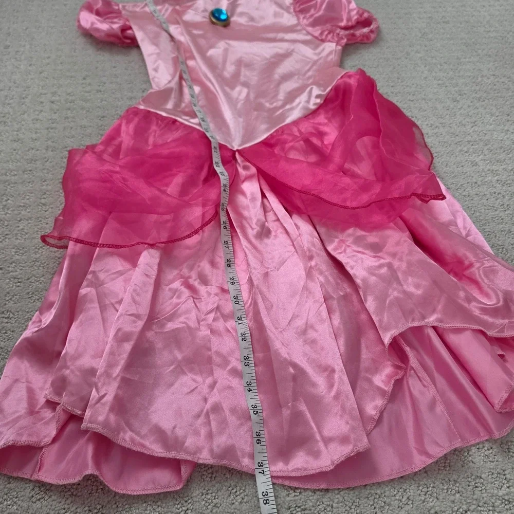 Nintendo Super Mario Princess Peach Costume Dress Pink Girls size Large 12-14
